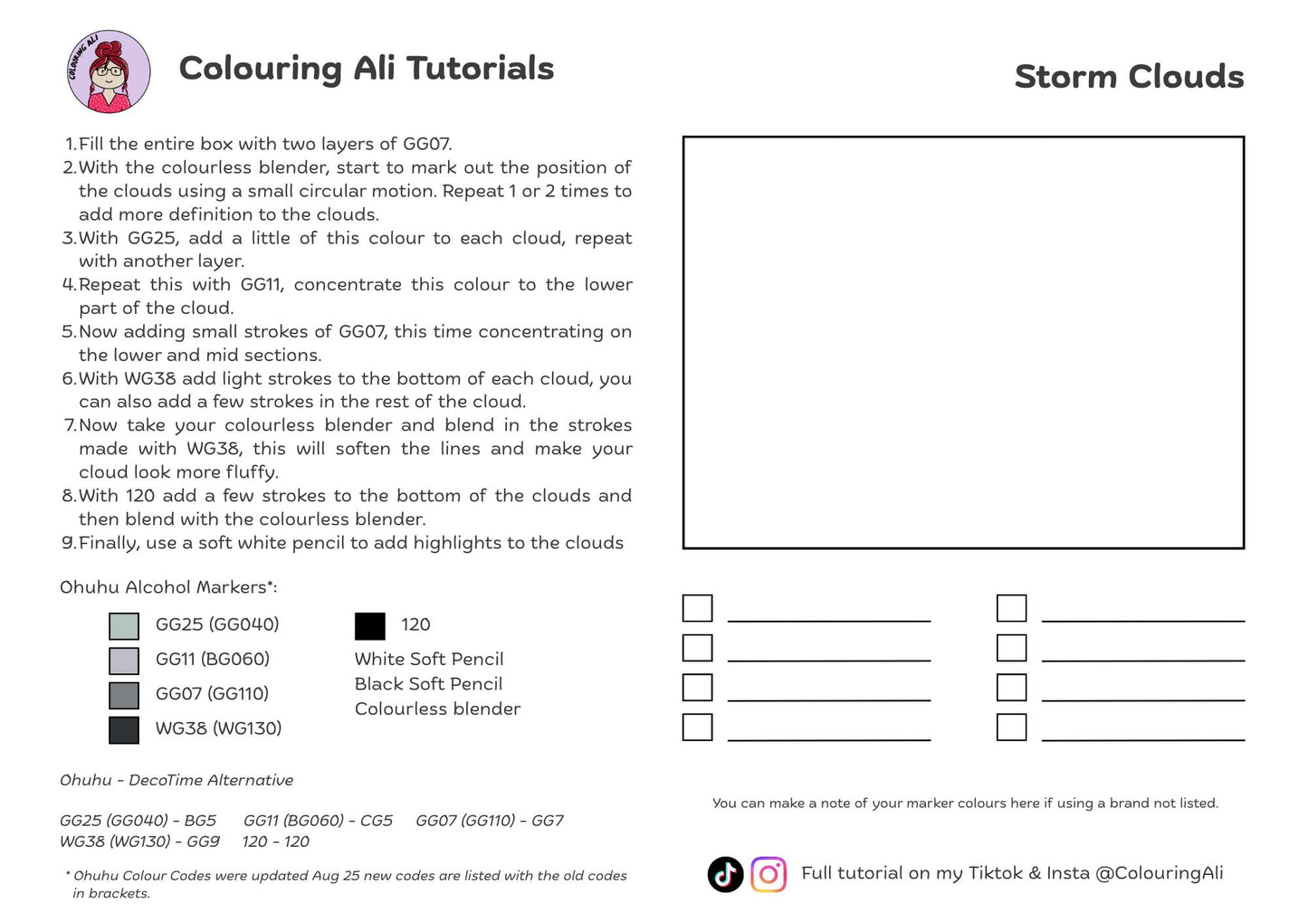 Storm Clouds Tutorial Practice Sheet