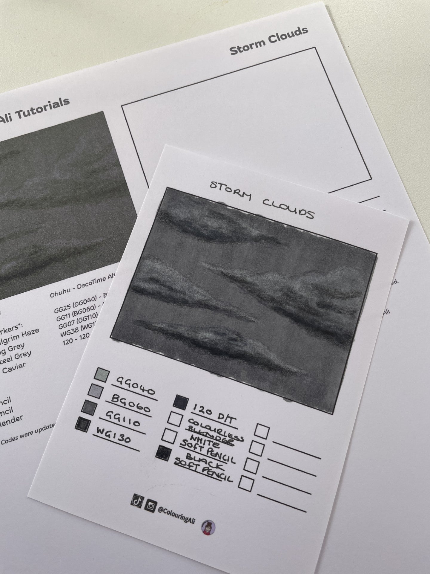 Storm Clouds Tutorial Practice Sheet